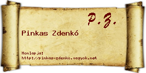 Pinkas Zdenkó névjegykártya